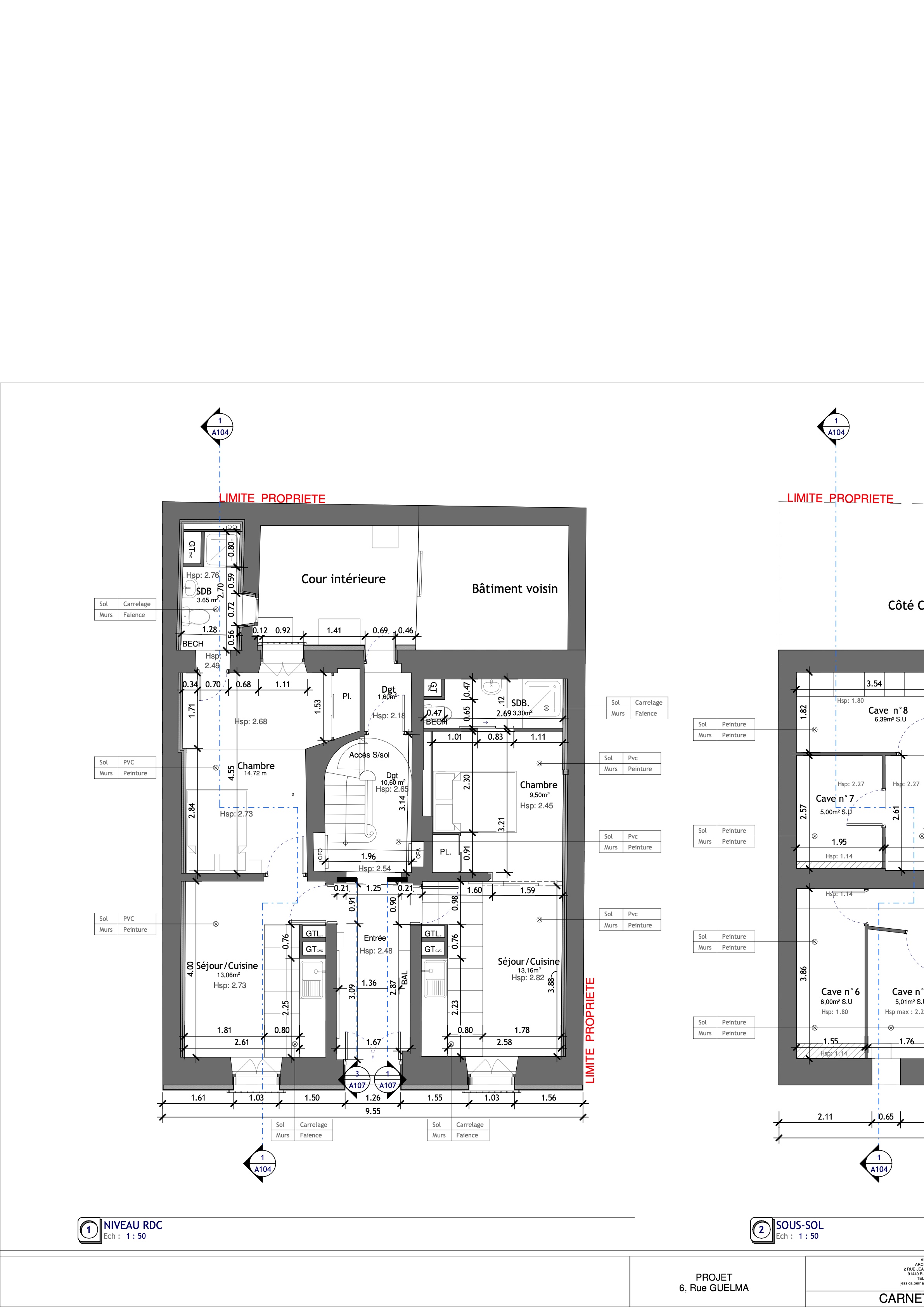 Villa Guelma — plan RDC et sous-sol