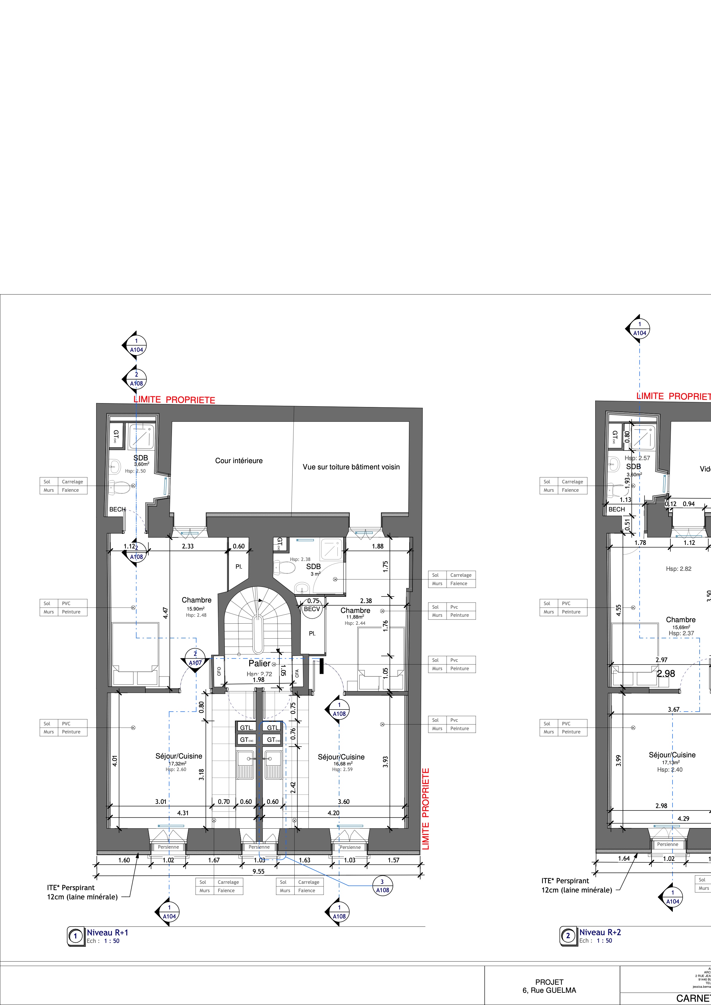 Villa Guelma — plans R+1 et R+2