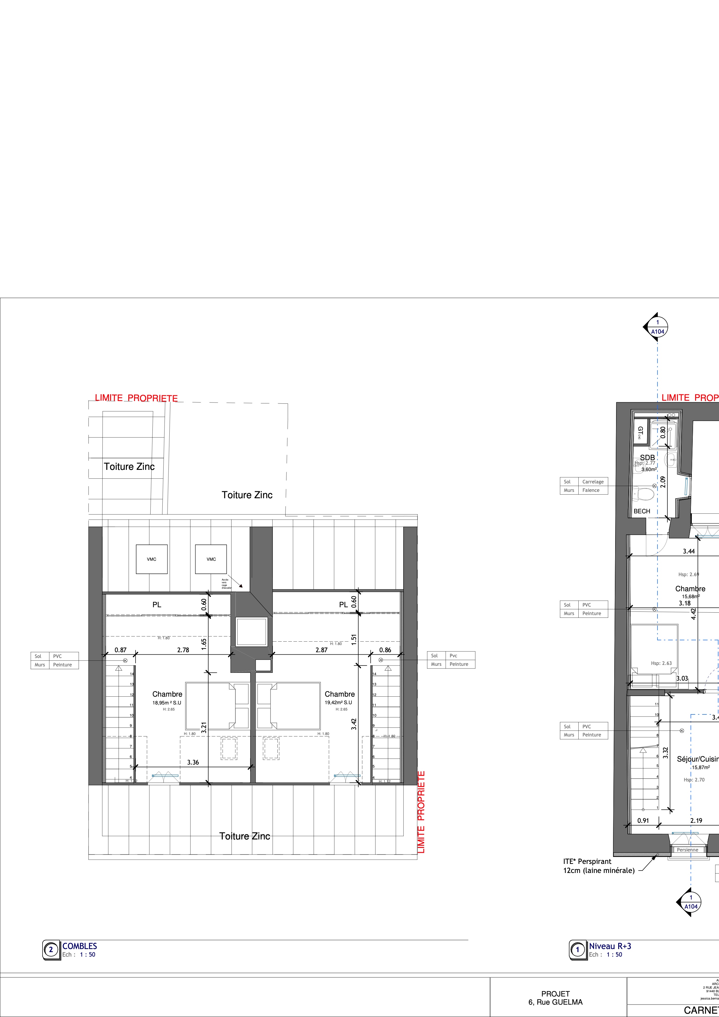 Villa Guelma — plans R+3 et combles